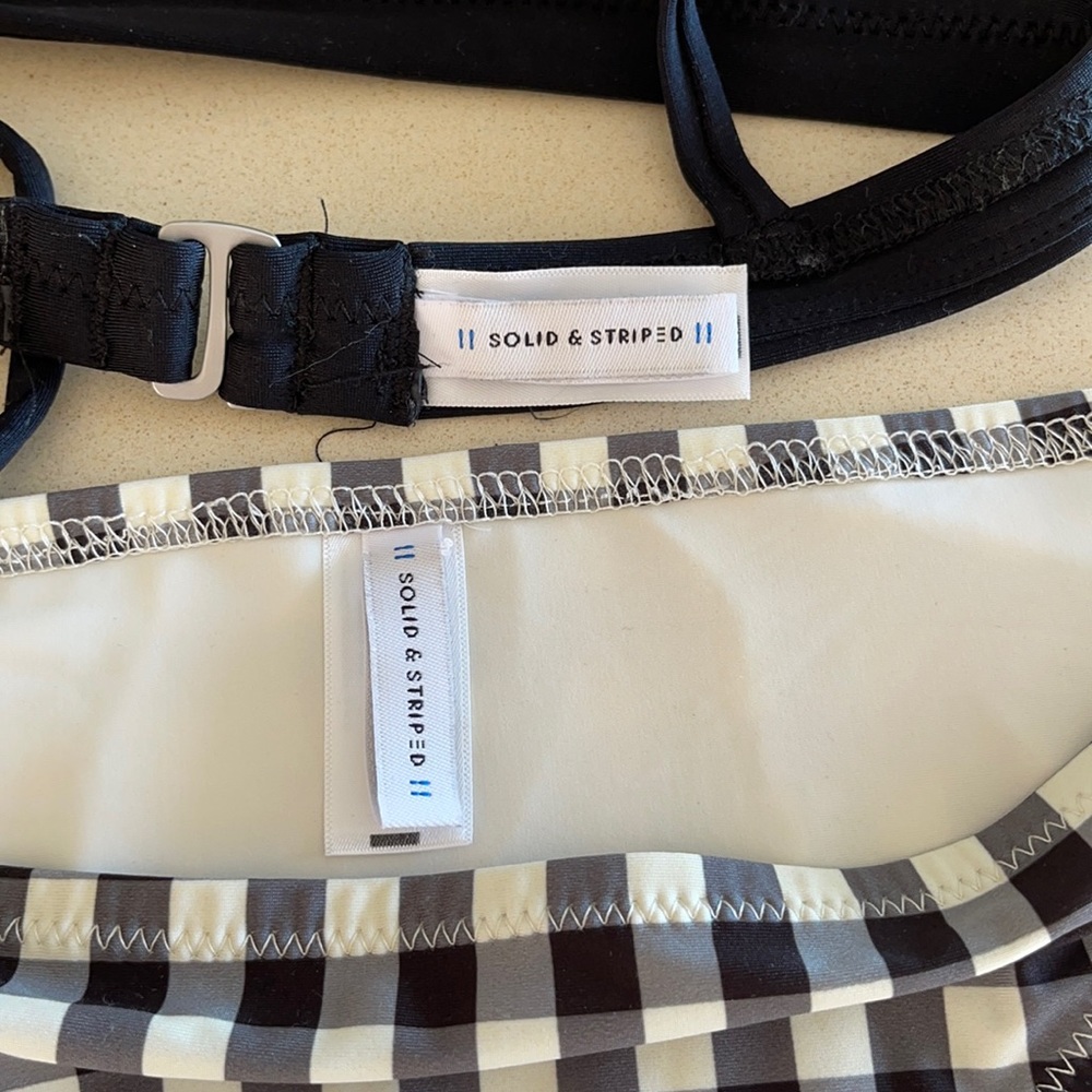 Solid & Striped Gingham Bikini Large - image 4